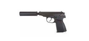 PISTOLET 6MM GAZ MAKAROV SILENCIEUX GBB