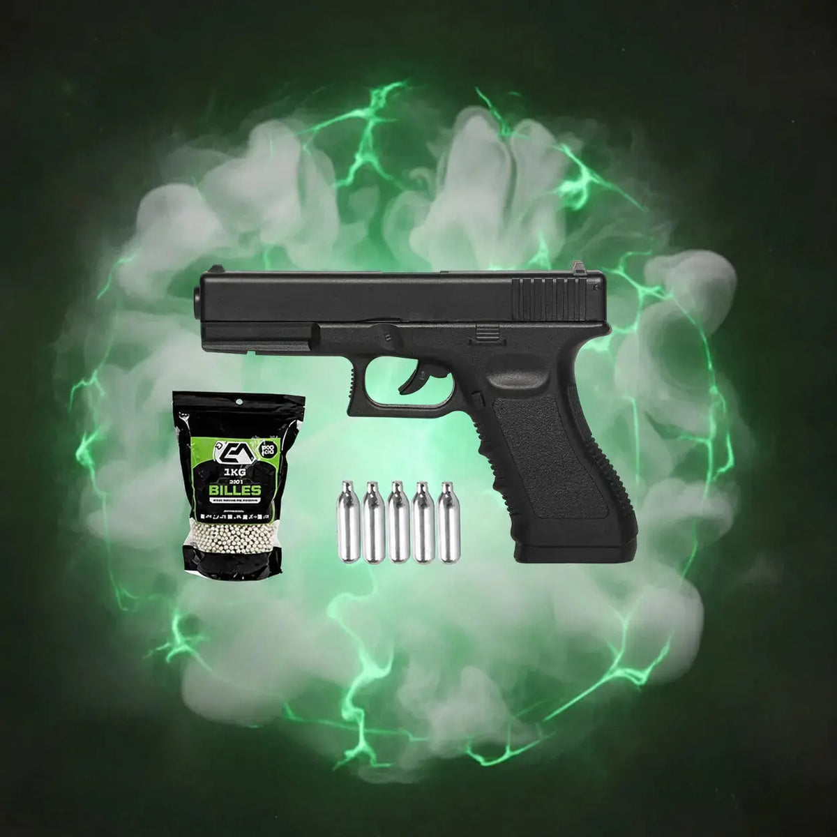 Pack Glock CO2 2 joules + 5xCO2 + BILLES 6mm (Copie)