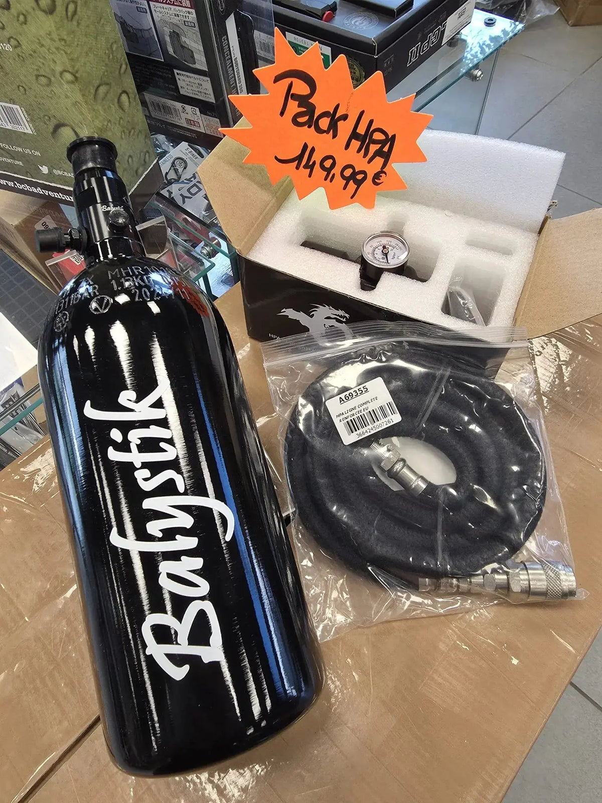 Pack HPA 0.8l + Regul + ligne EssencialAirsoft