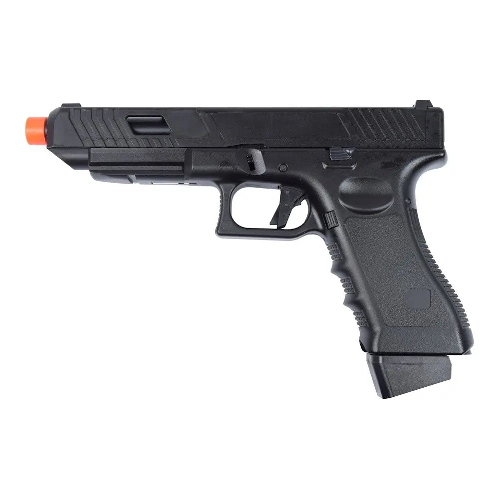 Pack Glock 34 avec bouteille de gaz Ultrair, billes bio et BB loader, pistolet à gaz polymère noir, culasse abs, chargeur de 25 coups, mode de tir unique, longueur