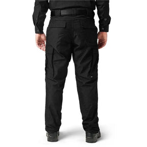 Pantalon tactique noir Flex-Tac TDU Ripstop 5.11 avec finition Teflon, poches cargo compatibles TacTec et genouillères renforcées