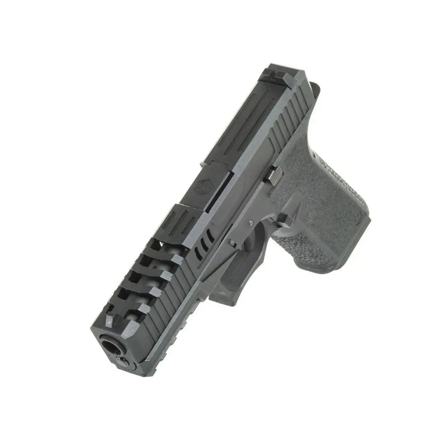 Armorer Works Custom Pistolet GBB VX-7200 en métal noir avec poignée texturée, culasse CNC allégée et rail Picatinny 20mm