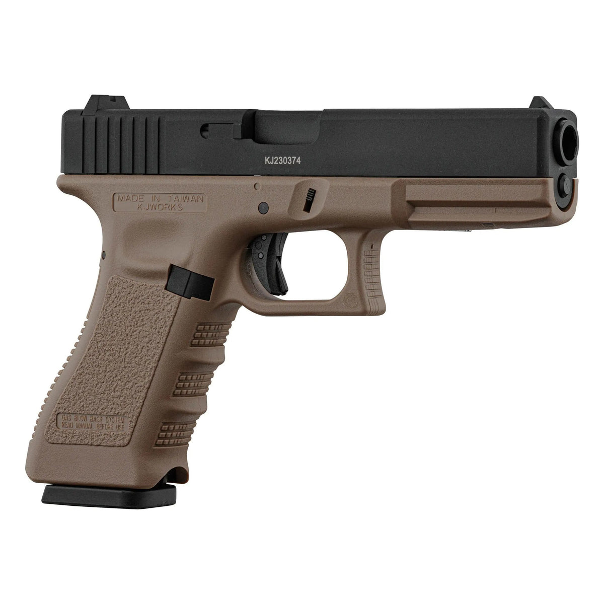 Pistolet KP 17 Gaz KJ Work Tan / Noir