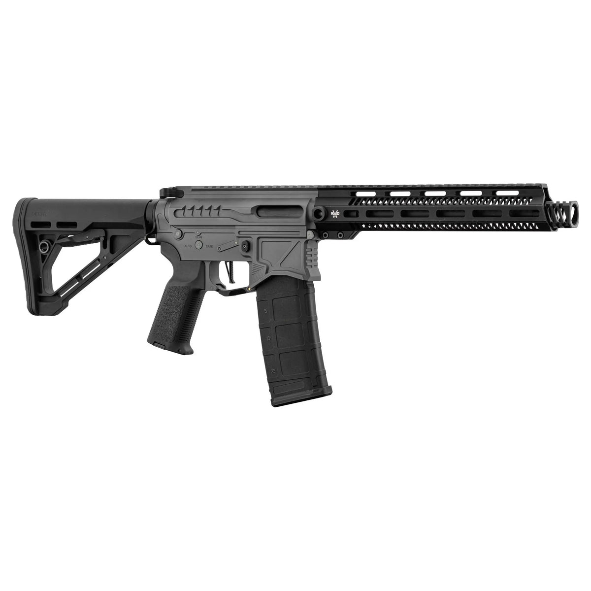 Réplique R15 mod 1 Zion Arms grey avec garde main long, performante et réaliste, équipée d'un mosfet Nebula