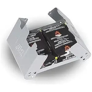 Réchaud de camping compact et robuste ESBIT BW avec combustible sec, facile à monter et idéal pour chauffer les aliments et les boissons en plein air