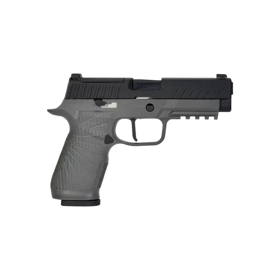 Réplique GBB Stark ARMS SA320 grise avec culasse en métal, frame polymère renforcé, course de détente réglable, commandes ambidextres, rail picatinny, RMR ready