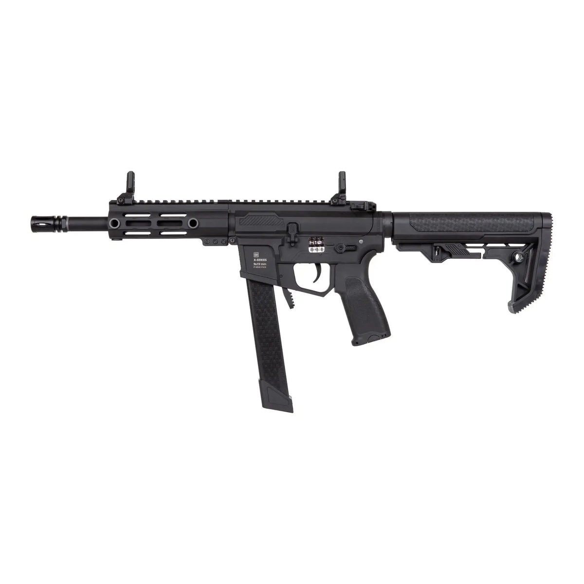 Specna Arms SA-FX01 FLEX NOIR AEG - Pistolet mitrailleur basé sur M4 avec puit de chargement 9MM, garde main M-LOK, poignée ergonomique