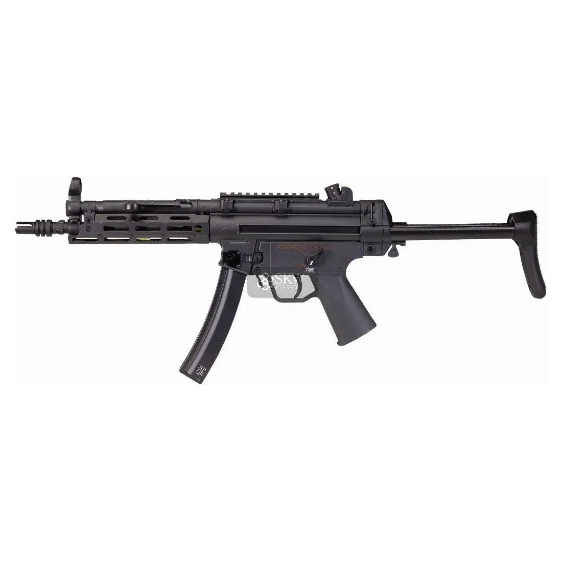 SECUTOR VIRTUS III AEG, type MP5, avec garde-main en métal M-LOK, crosse rétractable, gâchette électronique, et canon de précision de 6,03