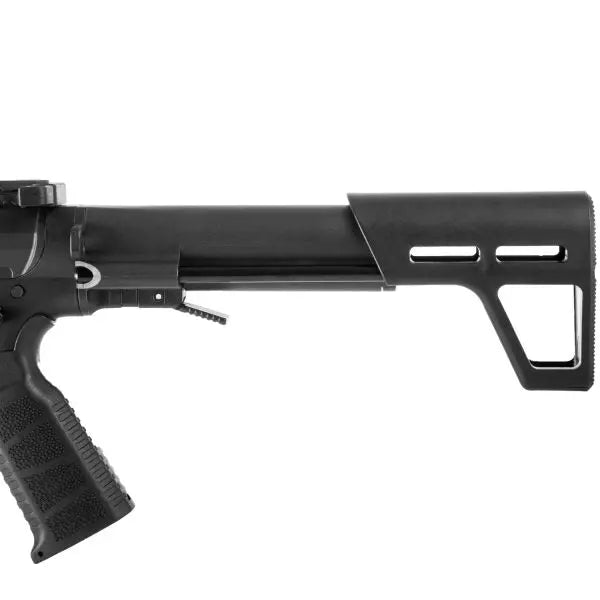 SSR9 AEG Rose Novritsch airsoft gun with programmable electronic trigger, high-speed gears, and advanced internal parts, available in black, green, and pink.