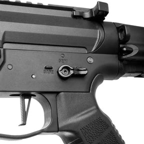 SSR9 AEG Rose Novritsch airsoft gun with programmable electronic trigger, high speed gears, available in 3 colors, polymer body with Picatinny rail and CNC aluminium MLOK Handguard, and advanced internal parts.