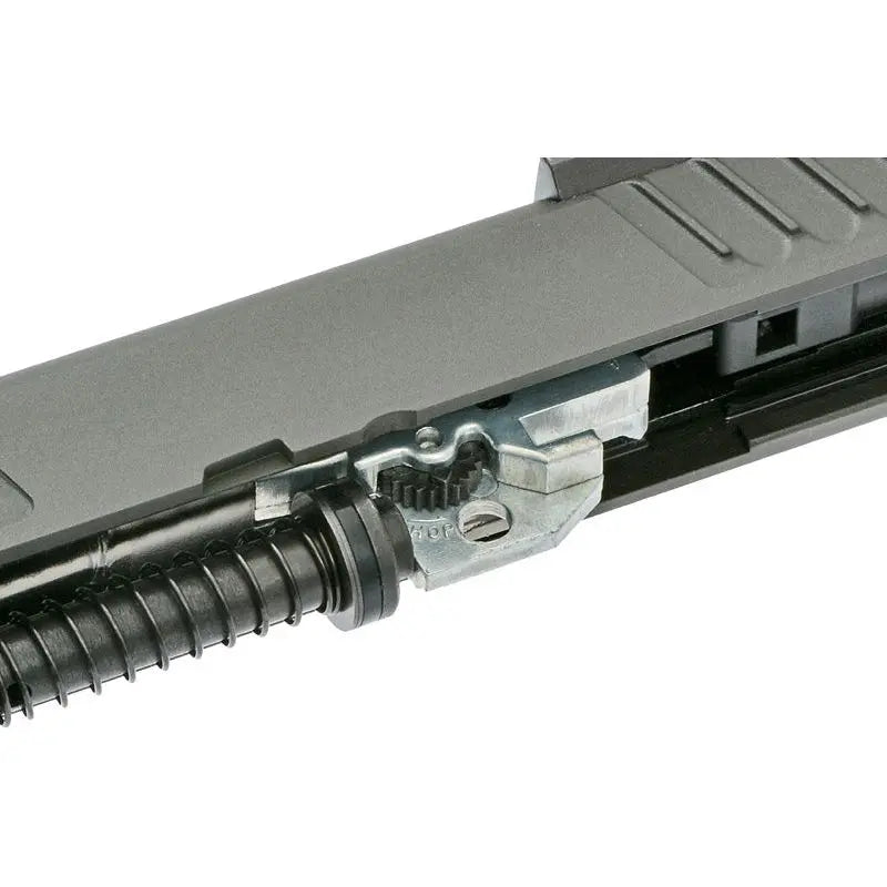 Black STACCATO 2011 P type Hi-capa gun licensed by EMG with single fire type, 200mm length, 160mm height, 85mm inner barrel length, 0.95 muzzle energy, 28