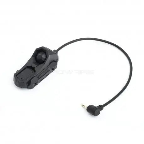 Switch déporté vert 2.5mm plug type peq15 en noir pour picatinny 20mm, M-LOK et Keymod avec fonction constante et momentanée
