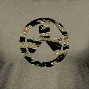 T-shirt vert à rayures de tigre avec icône blend