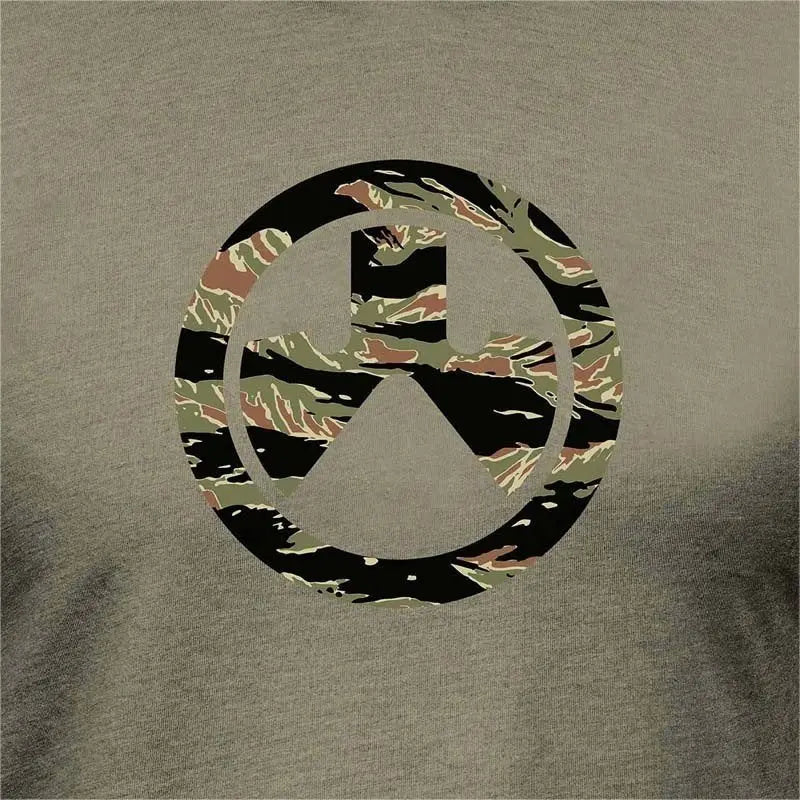T-shirt vert à rayures de tigre avec icône blend