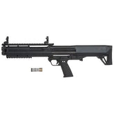 Tokyo Marui KSG Gas Fusil à pompe avec 3 canons, mode 3 et 6 coups, design moderne et futuriste, et rails Picatinny pour accessoires