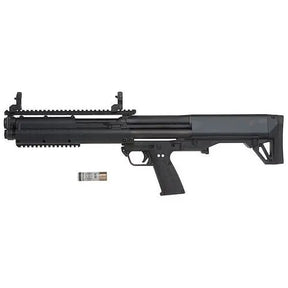 Tokyo Marui KSG Gas Fusil à pompe avec 3 canons, mode 3 et 6 coups, design moderne et futuriste, et rails Picatinny pour accessoires