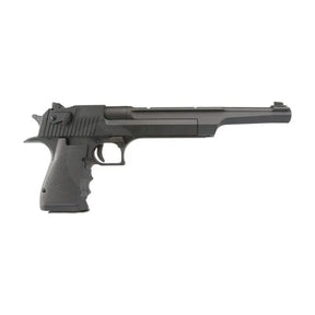 Tokyo Marui 10inch Desert Eagle .50AE Hard Kick in Black with large grip, menacing kick, chrome look and top rail for mounts.