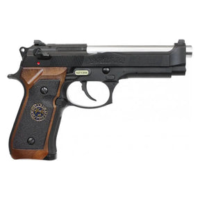 Tokyo Marui Biohazard Resident Evil Samurai Edge with fixed Hop-Up, weight of 1,300g, length of 217mm, capacity of 26rds, power of 240fps, powered by Green Gas/Top