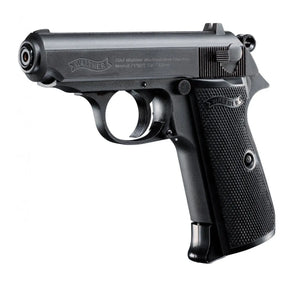 Alt tag pour Walther PPK/S CO2 Cal 4.5mm avec blowback, simple action, culasse en métal, et puissance inférieure à 2 joules