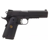 WE 1911 MEU noir avec rails gaz, blow back, hop up réglable, poids 1025g, longueur 222mm, en métal, tir coup par coup, FPS 280-300, chargeur