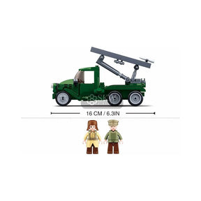 Jouet de construction lance-roquettes Katyusha WWII, Bat.Budapest Sluban, 201 blocs, 2 personnages, compatible avec d'autres marques