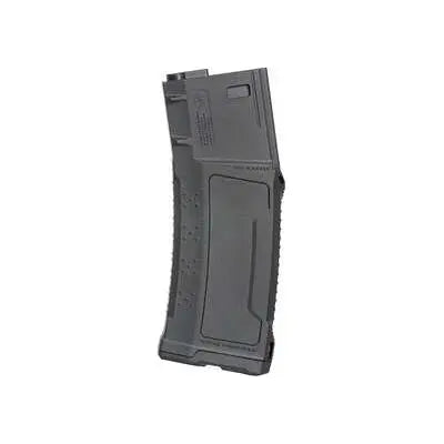 Chargeur mid-cap Strike Industries EMG noir en polymère pour M4 AEG, capacité de 210 billes, fabriqué par CYMA
