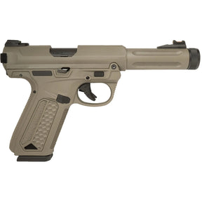 "Action Army AAP-01 Assassin GBB FDE, léger et compact, compatible chargeurs Glock, culasse mobile, hop-up réglable, semi & full auto"