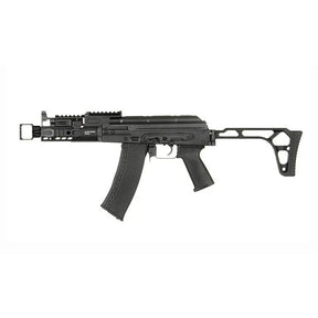 "AK74U Custom full métal avec hop-up réglable, canon interne 6,01 x 280mm, et gearbox V3 renforcée."
