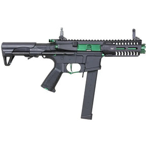 "Carabine airsoft ARP9 Super Ranger Fire Vert, 350 fps, aluminium et nylon polymère, chargeur 300 billes, poids 2000g, crosse rétractable, Mosfet programmable, détente électronique intégr