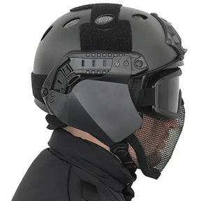 Bas de masque grillagé V1 Noir réglable pour une protection optimale du visage