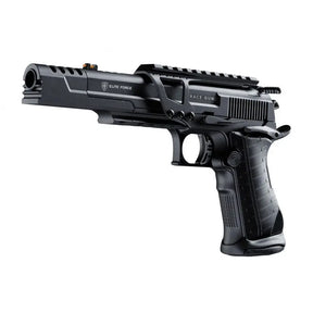Elite Force Race Gun BBs 6mm CO2, ayant une capacité de 16 coups, une énergie maximale de 2 joules, une longueur de 265mm, et un poids de 1200g
