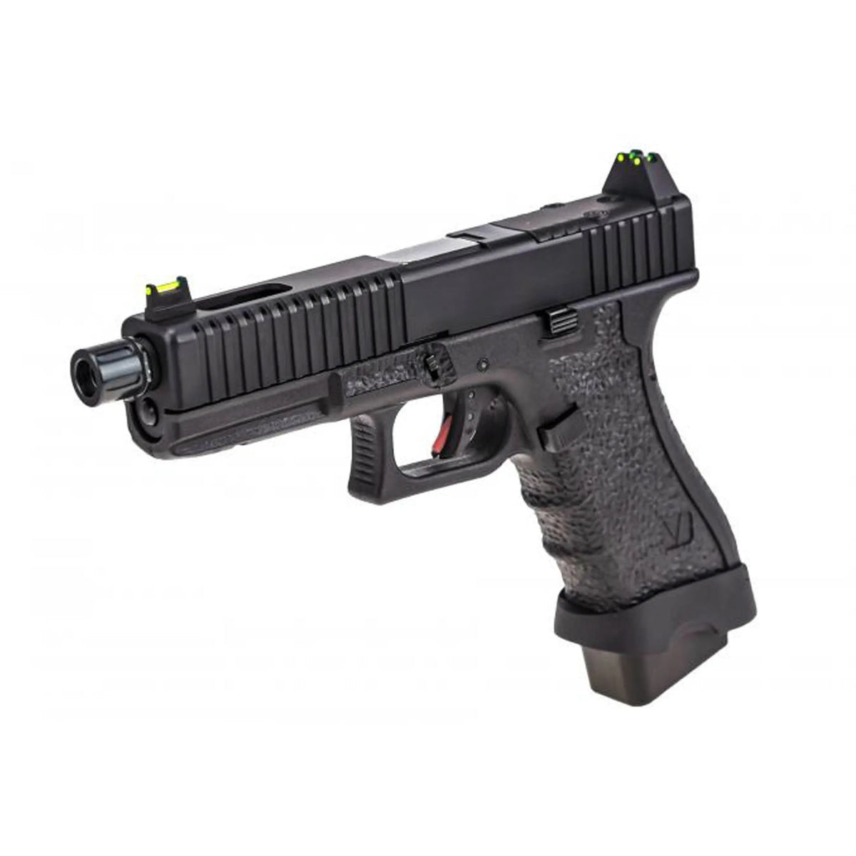 EU7 VORSK Noir Glock custom avec culasse en aluminium, frame en polymère, chargeur gaz de 26 billes et canon externe torsadé