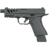 Black F1 FIREARMS BSF-19B EMG with 6mm Airsoft caliber, 200mm length, made of metal, semi-automatic firing mode, picatinny rail attachment system, and gas power source.