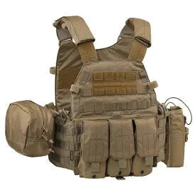 Gilet tactique tan multipoche pour équipement militaire