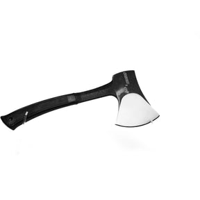 Hache de survie et de bushcraft 'Boiserie' monobloc en acier inox avec manche de 27,5 cm et lame de 12 cm, poids 680 grammes