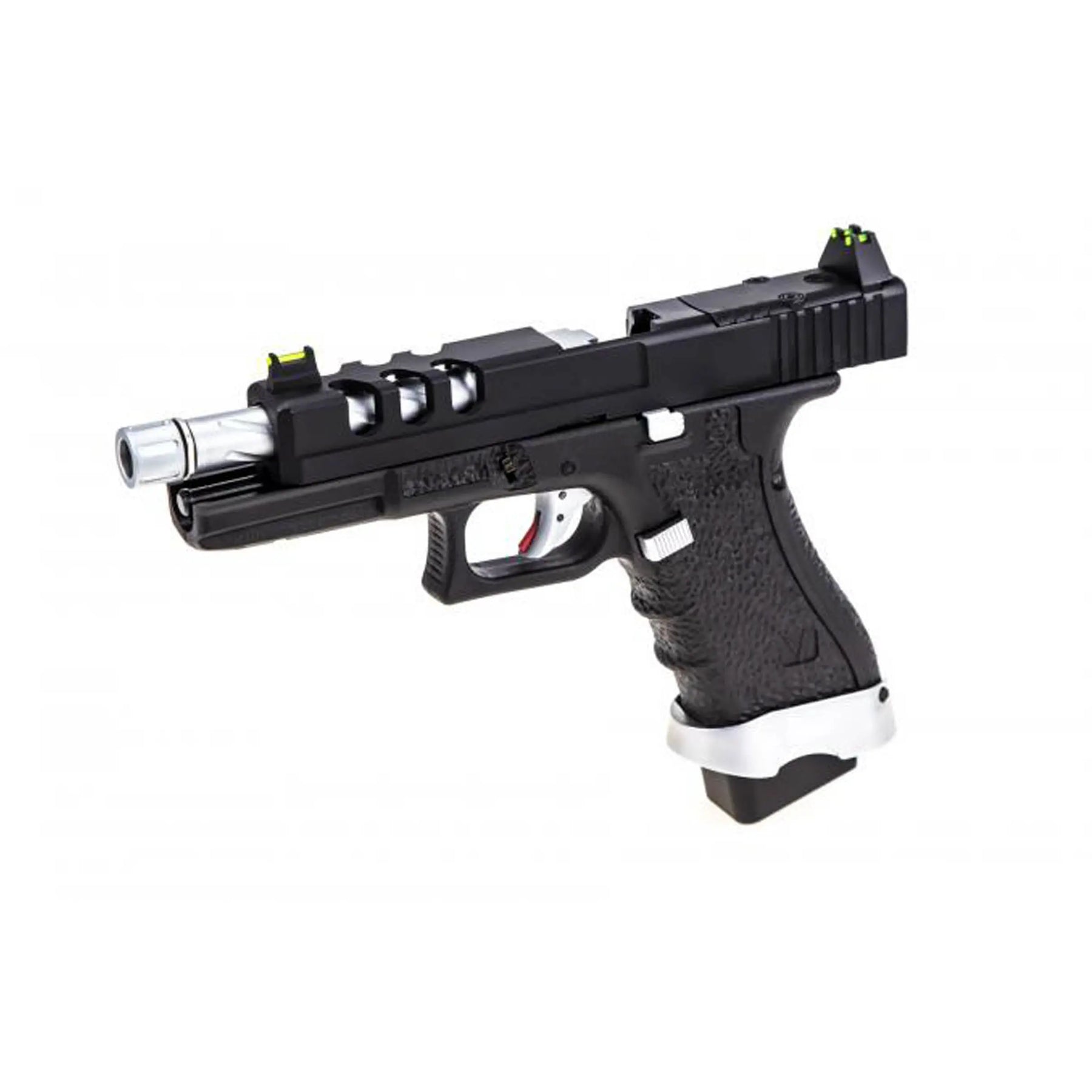 VORSK EU7 Vented Noir, pistolet à ergonomie soignée avec culasse aluminium noire et frame polymère noire